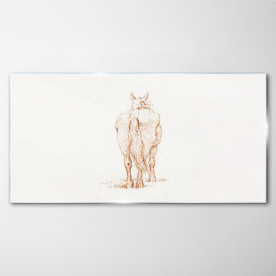 The back of the horse in a delicate shade Glass Print
