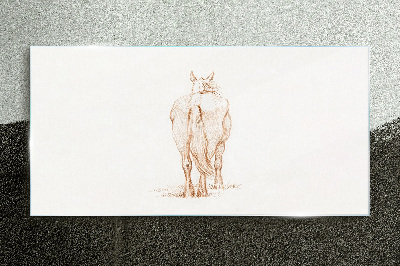 The back of the horse in a delicate shade Glass Print