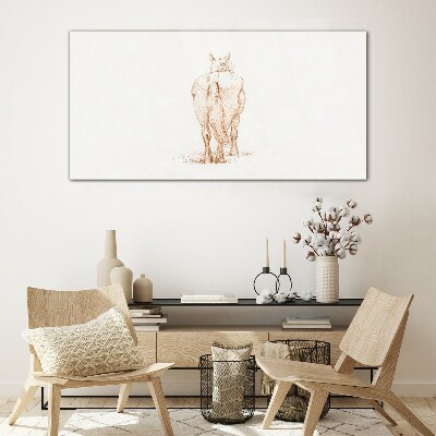 The back of the horse in a delicate shade Glass Print