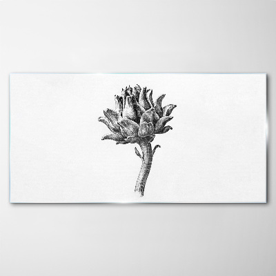 Drawing flowers Glass Print