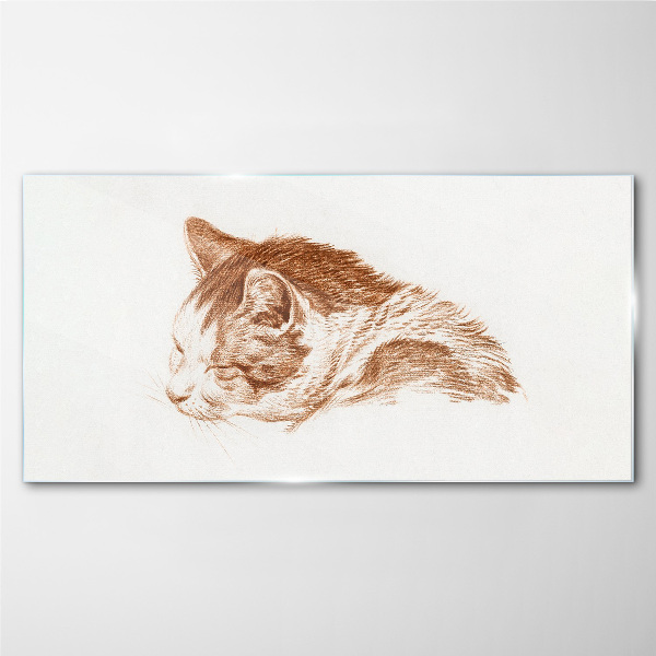Sleepy cat moment Glass Print
