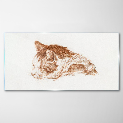 Sleepy cat moment Glass Print