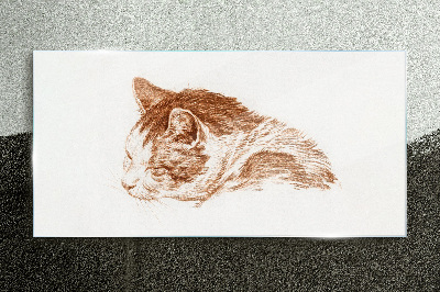 Sleepy cat moment Glass Print