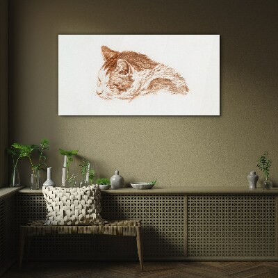 Sleepy cat moment Glass Print