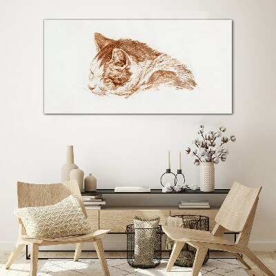 Sleepy cat moment Glass Print