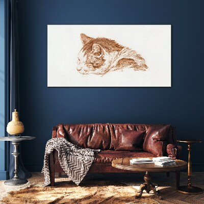 Sleepy cat moment Glass Print