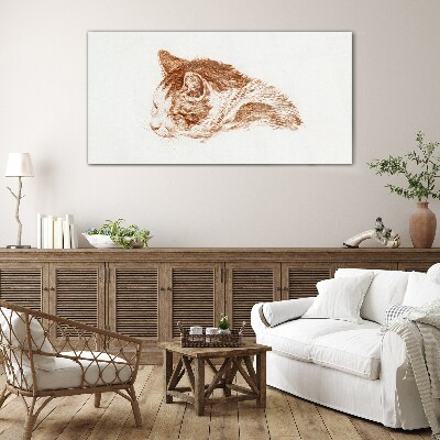 Sleepy cat moment Glass Print