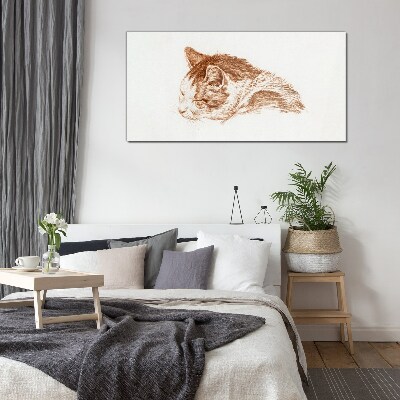 Sleepy cat moment Glass Print