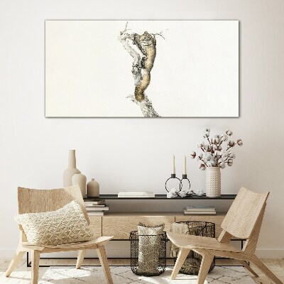 Owl on a branch Glass Print
