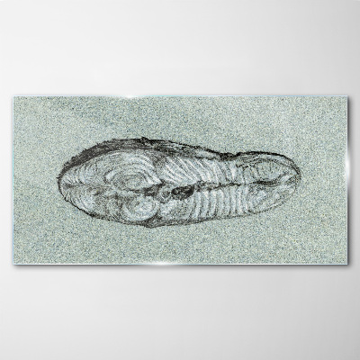 Abstract form in shades of blue Glass Print