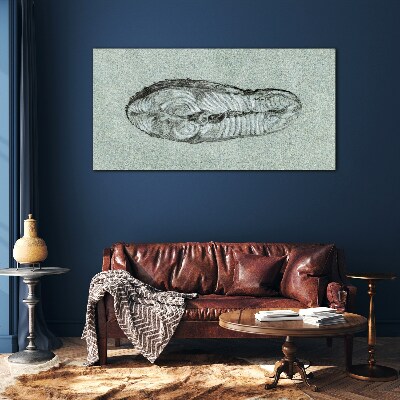 Abstract form in shades of blue Glass Print