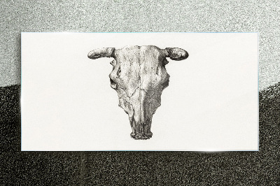 Figure animal cow skull Glass Print