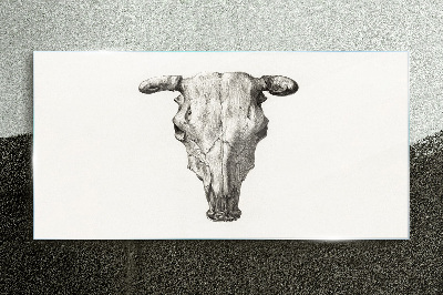 Skull on a white background Glass Print