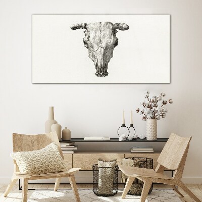 Figure animal cow skull Glass Print