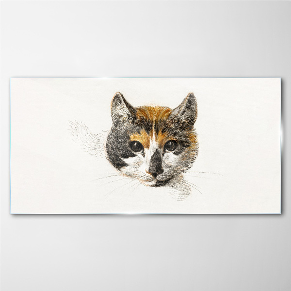 Portrait of a cat in delicate shades Glass Print
