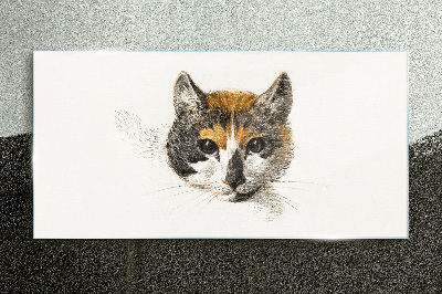 Portrait of a cat in delicate shades Glass Print