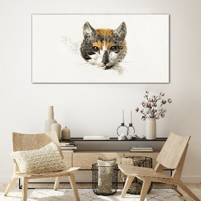 Portrait of a cat in delicate shades Glass Print