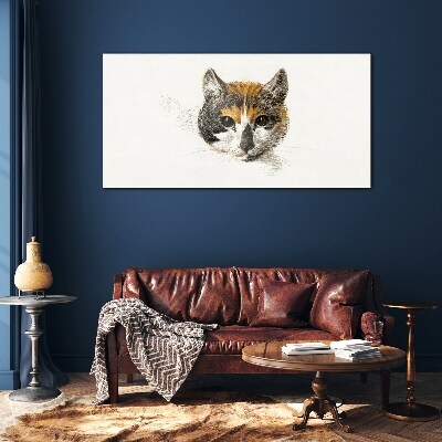 Portrait of a cat in delicate shades Glass Print