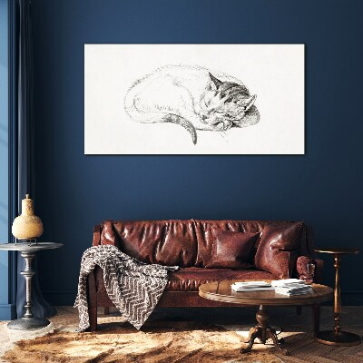 Sleeping cat Glass Print