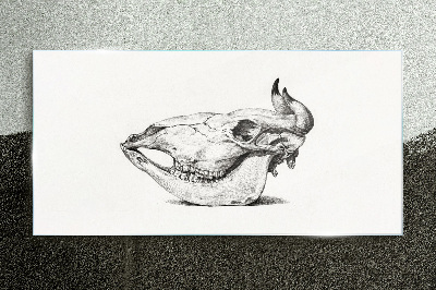 Figure cow skull Glass Print