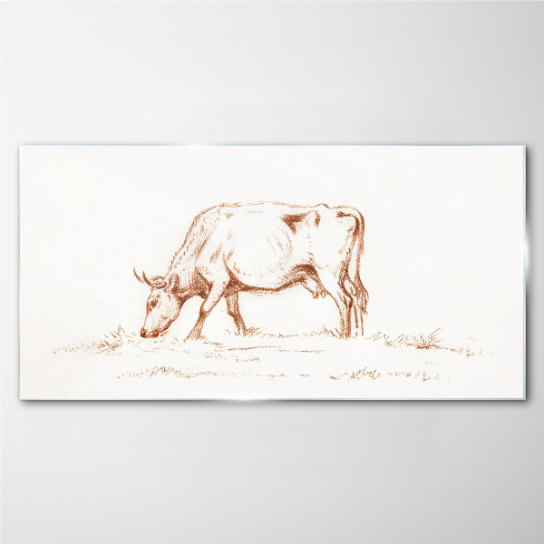 Cow in the meadow Glass Print