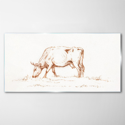 Figure animal cow Glass Print