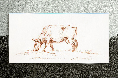 Cow in the meadow Glass Print