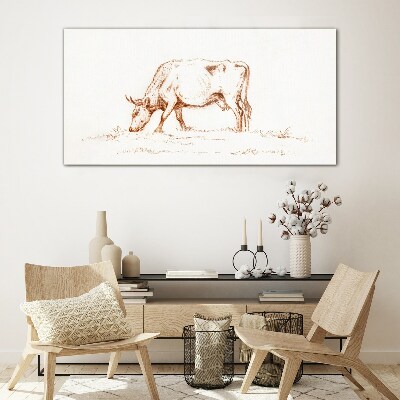 Cow in the meadow Glass Print