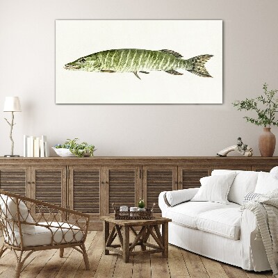 Muskie in its natural habitat Glass Print