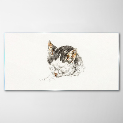 Cat's dream Glass Print
