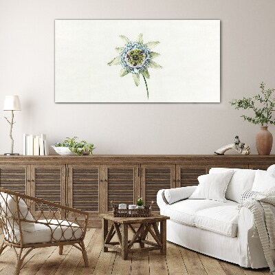 Passion flower on white background Glass Print