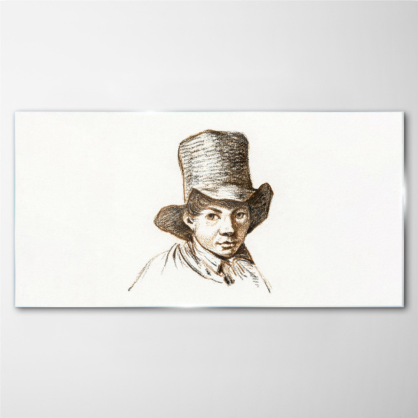 Portrait in a hat Glass Print