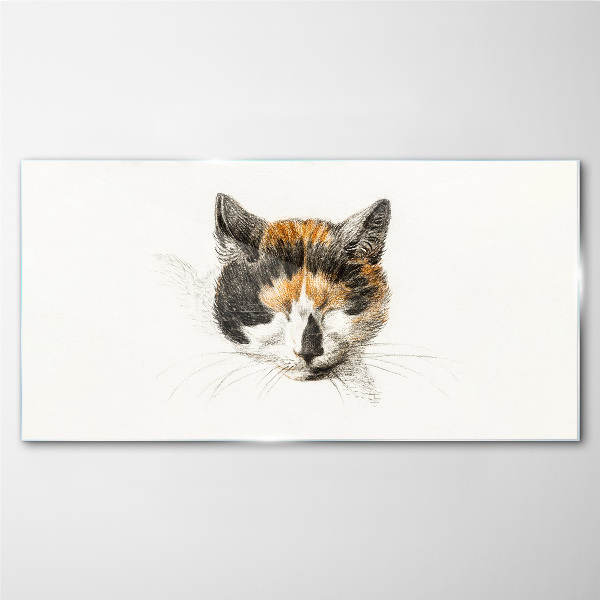 Portrait of a cat in shades of brown Glass Print