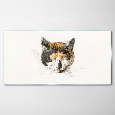 Portrait of a cat in shades of brown Glass Print