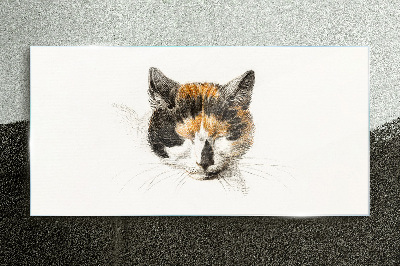 Portrait of a cat in shades of brown Glass Print