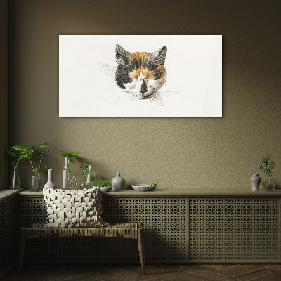 Portrait of a cat in shades of brown Glass Print