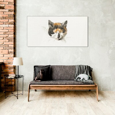 Portrait of a cat in shades of brown Glass Print