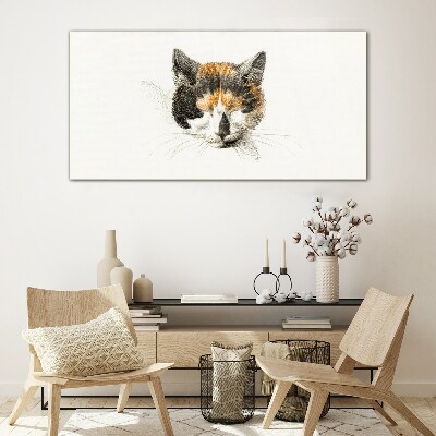 Portrait of a cat in shades of brown Glass Print