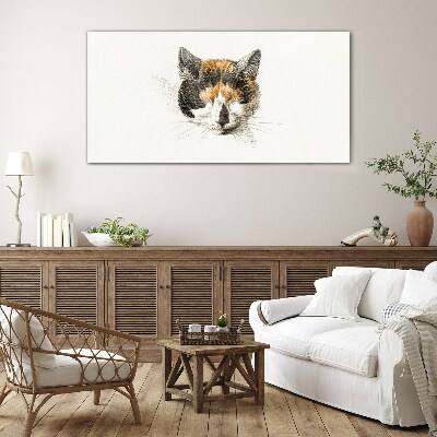Portrait of a cat in shades of brown Glass Print