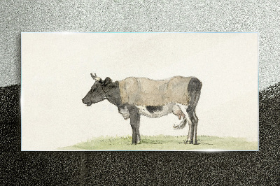 Cow in the meadow Glass Print