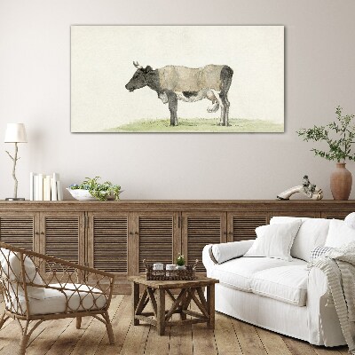 Cow in the meadow Glass Print