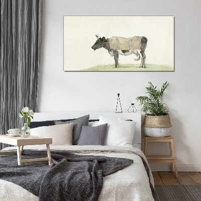 Cow in the meadow Glass Print