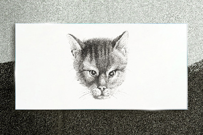 Portrait of a cat in shades of gray Glass Print