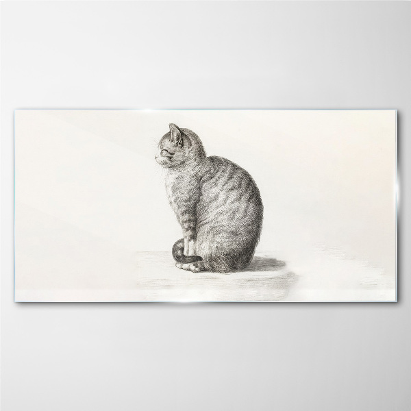 Sitting cat Glass Print