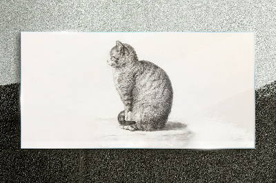 Sitting cat Glass Print