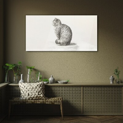 Sitting cat Glass Print