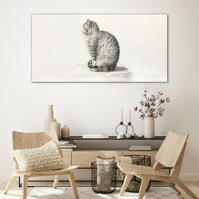 Sitting cat Glass Print