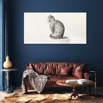 Sitting cat Glass Print