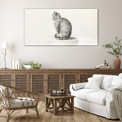 Sitting cat Glass Print