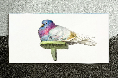 Colorful dove in pastel shades Glass Print